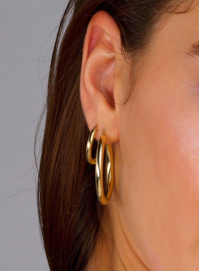 YEEZII Gold Hoop Earrings Set for Women, 18 Pairs Hypoallergenic Chunky Open Pearl Hoops Earring Multipack, Gold Statement Hoop Earrings for Women Trendy Jewelry - Image 4